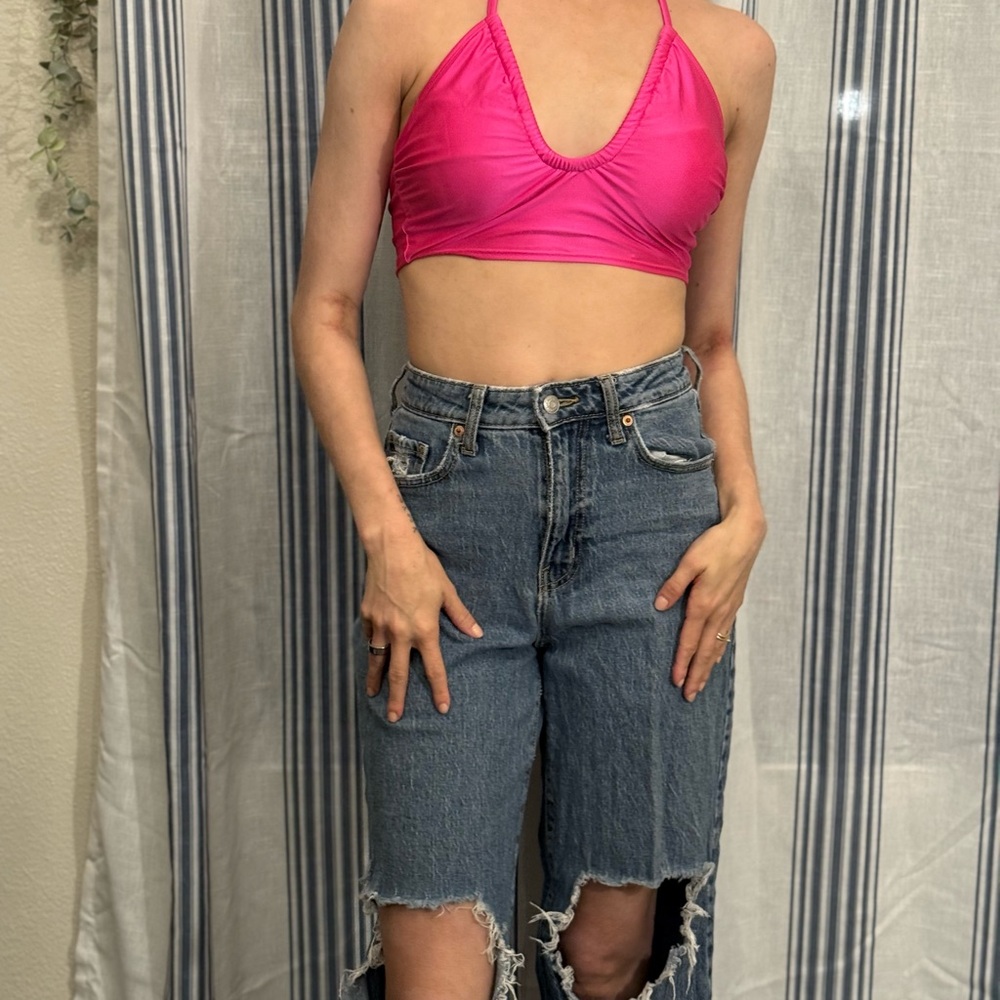 Wild Fable Vibrant Pink Swimsuit Top